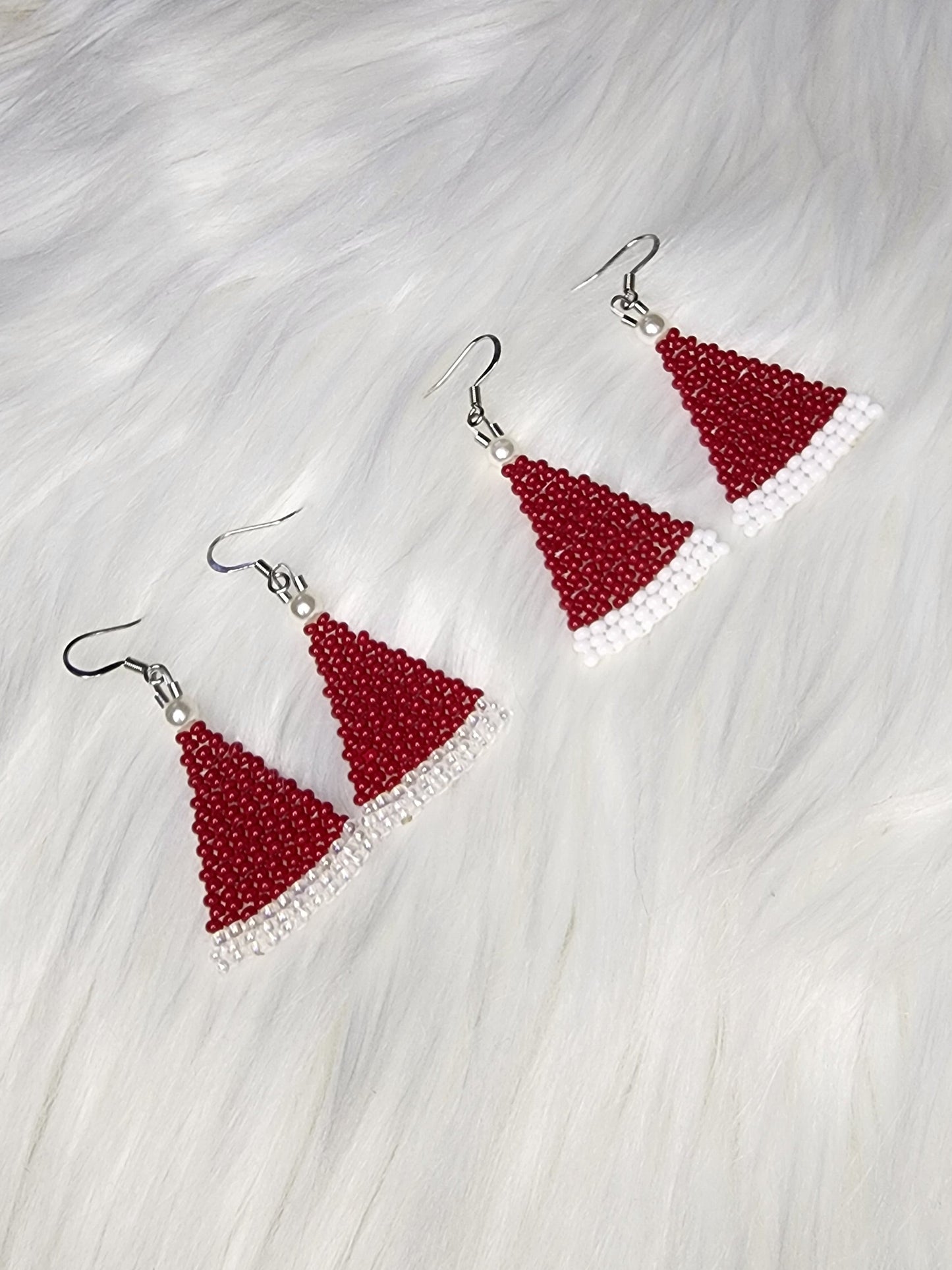 Santa Hat Earrings - Clear