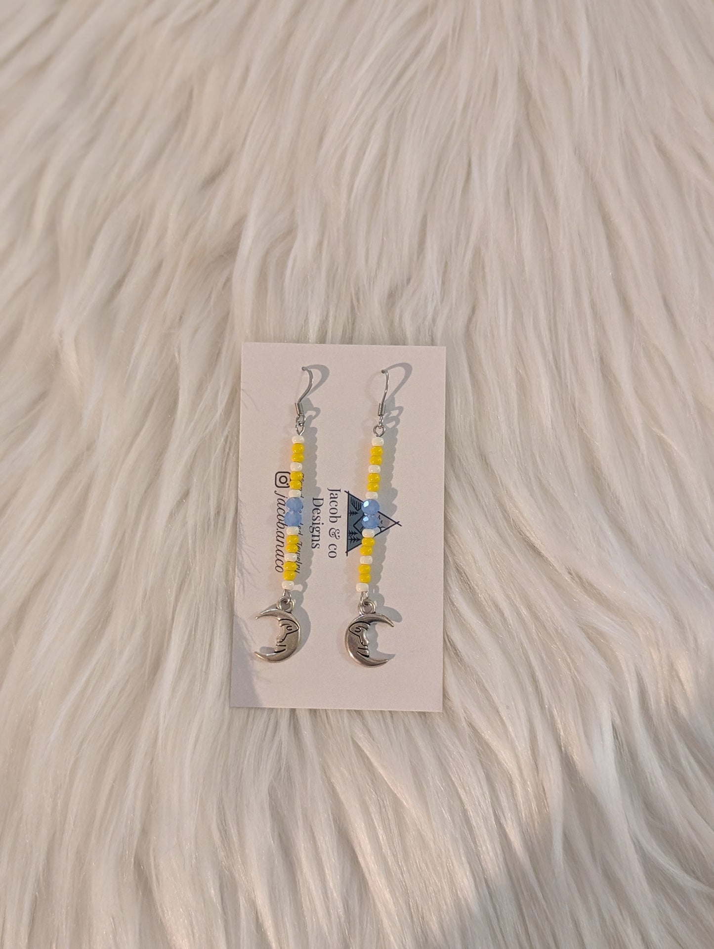 Straight Pin earrings - moons