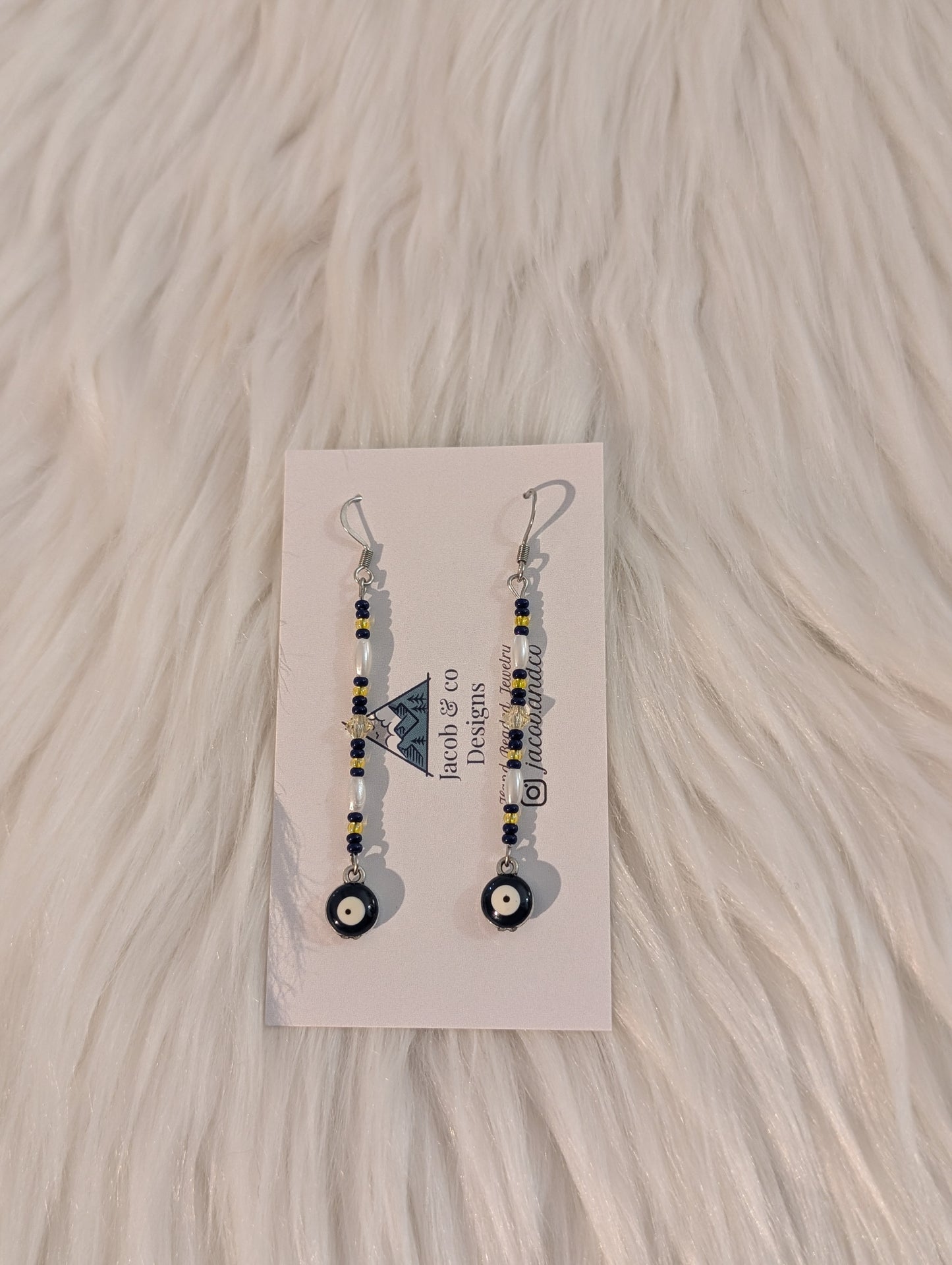 Straight Pin earrings - evil eye