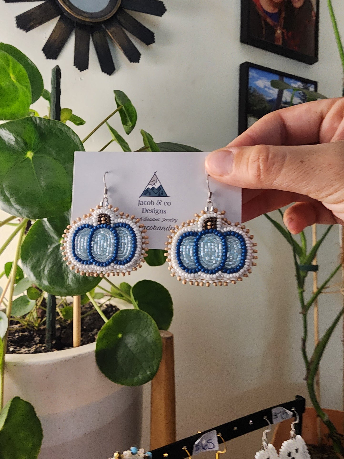 Pumpkin Earrings - Blue