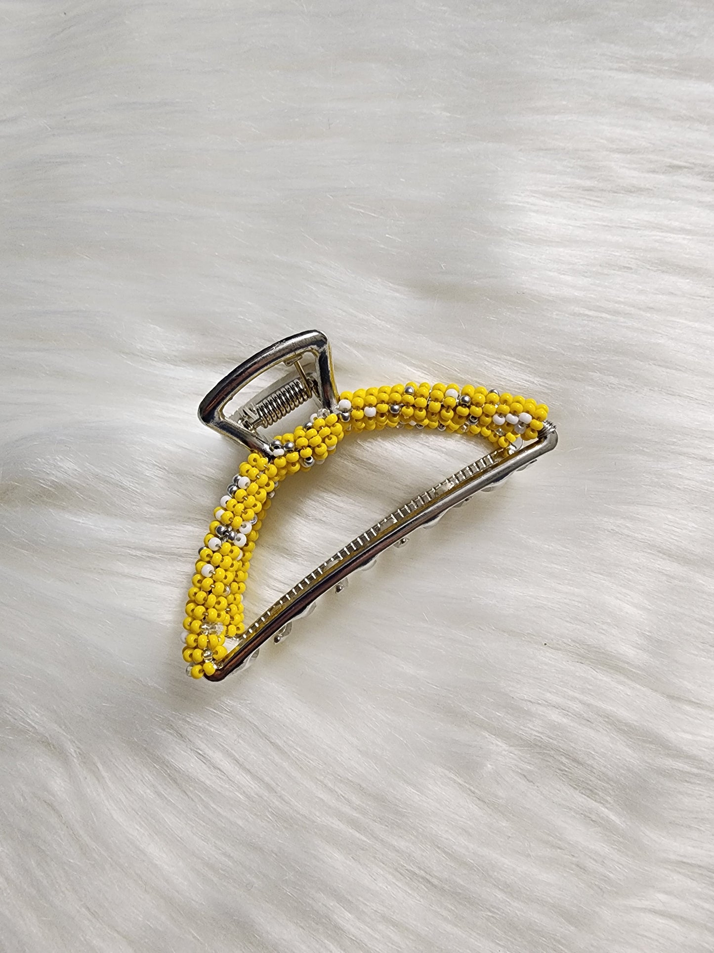 Beaded Hairclip - Yellow