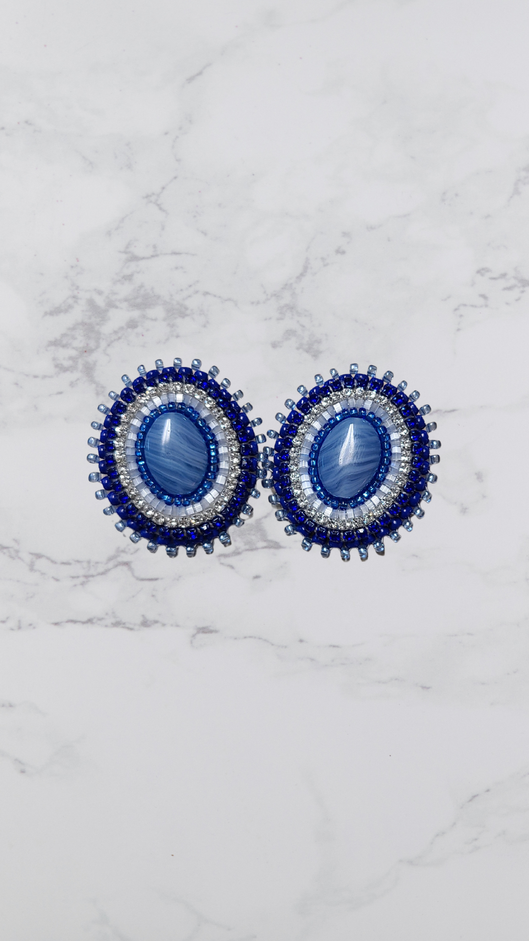 Blue and Silver Earrings