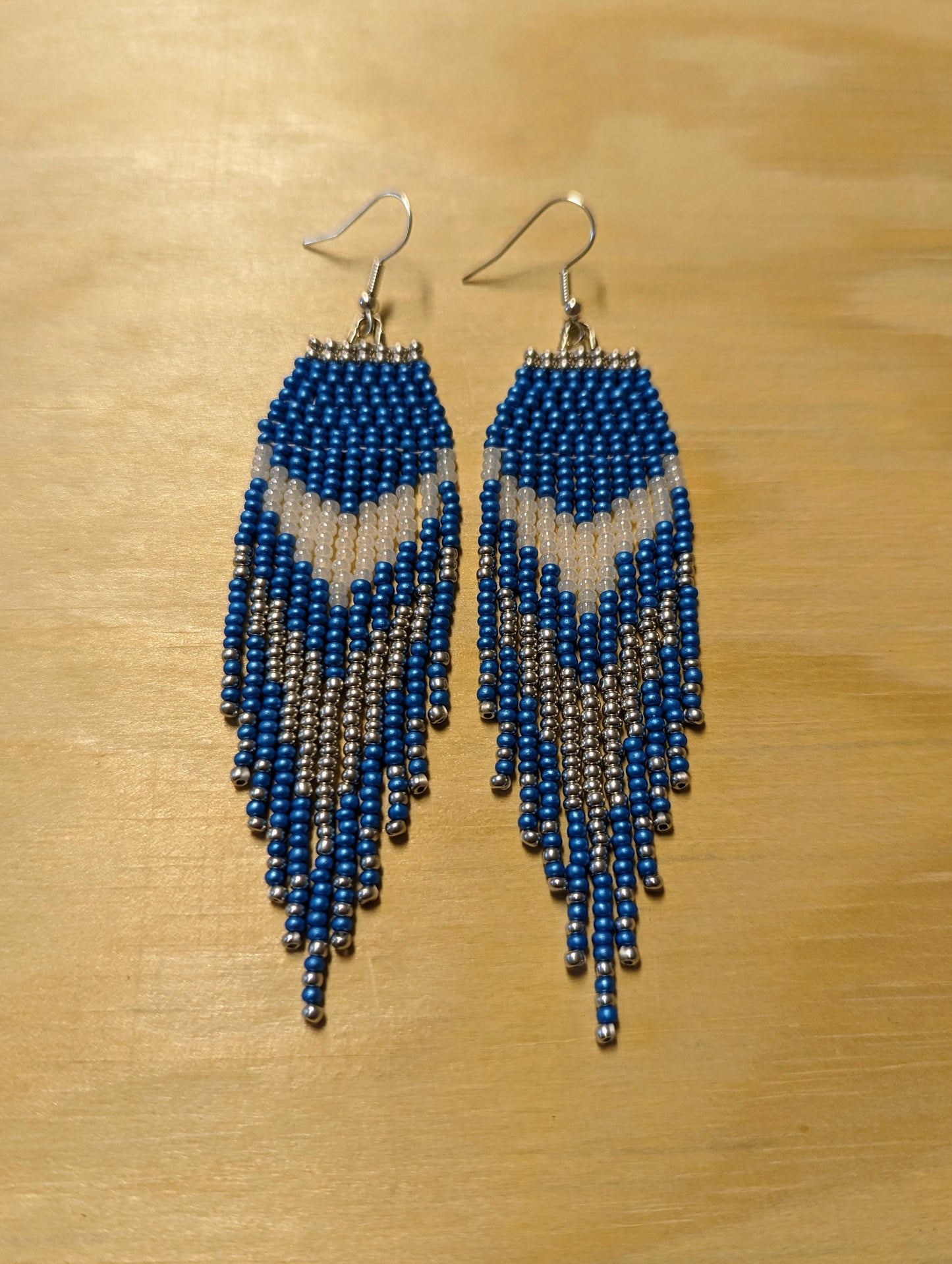 Blue Fringe Earrings