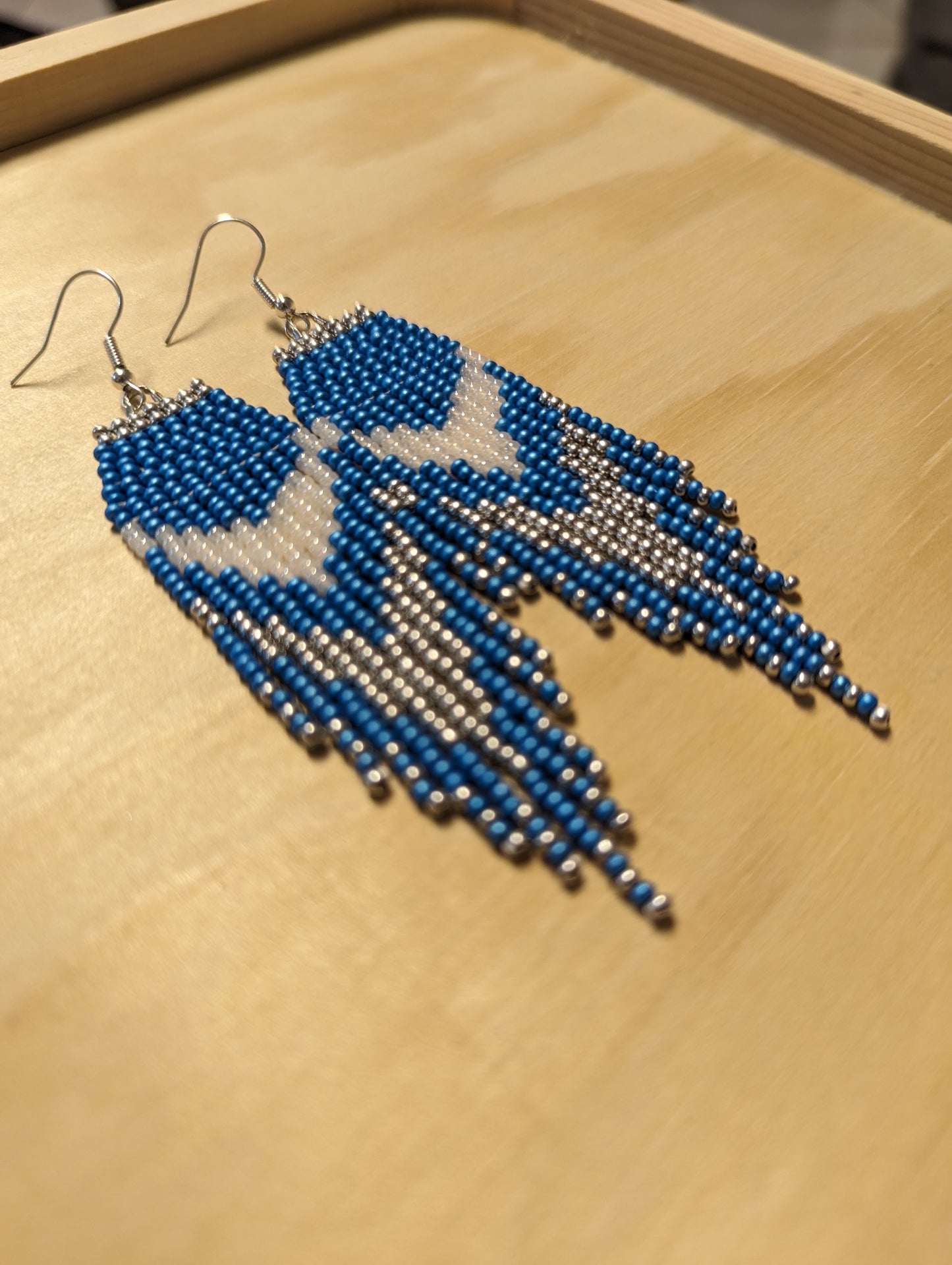 Blue Fringe Earrings