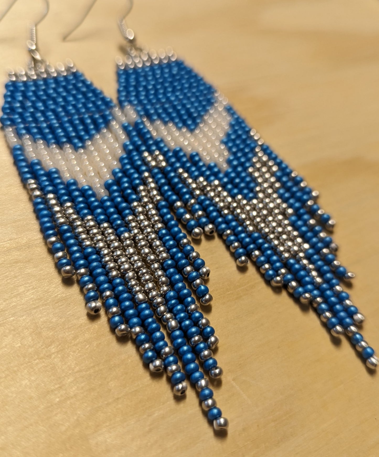 Blue Fringe Earrings