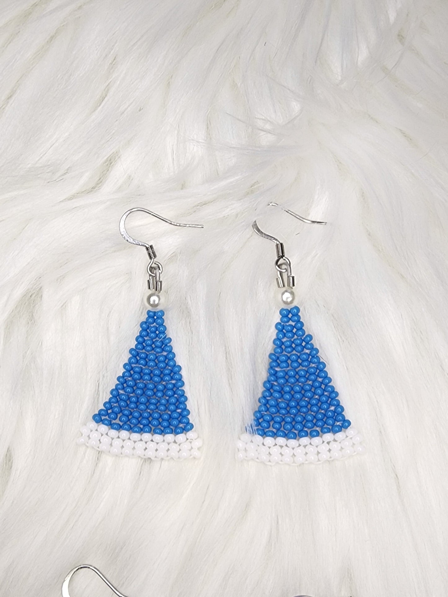 Santa Hat Earrings - Blue