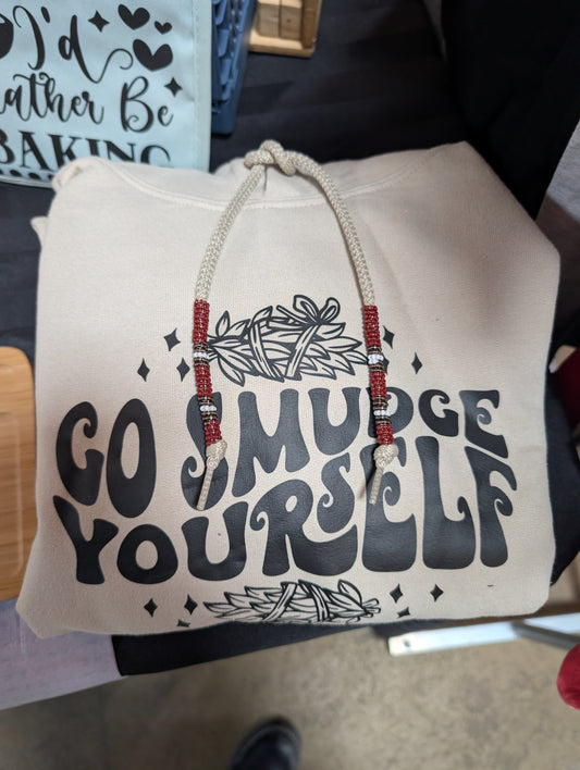 Beaded Hoodie - Go smudge yourself