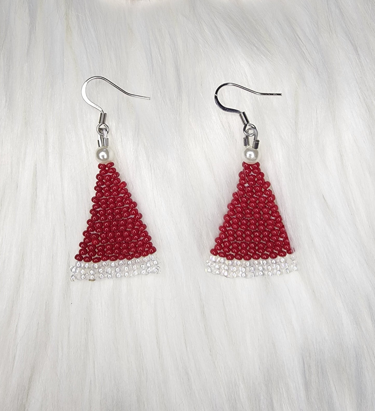 Santa Hat Earrings - Clear