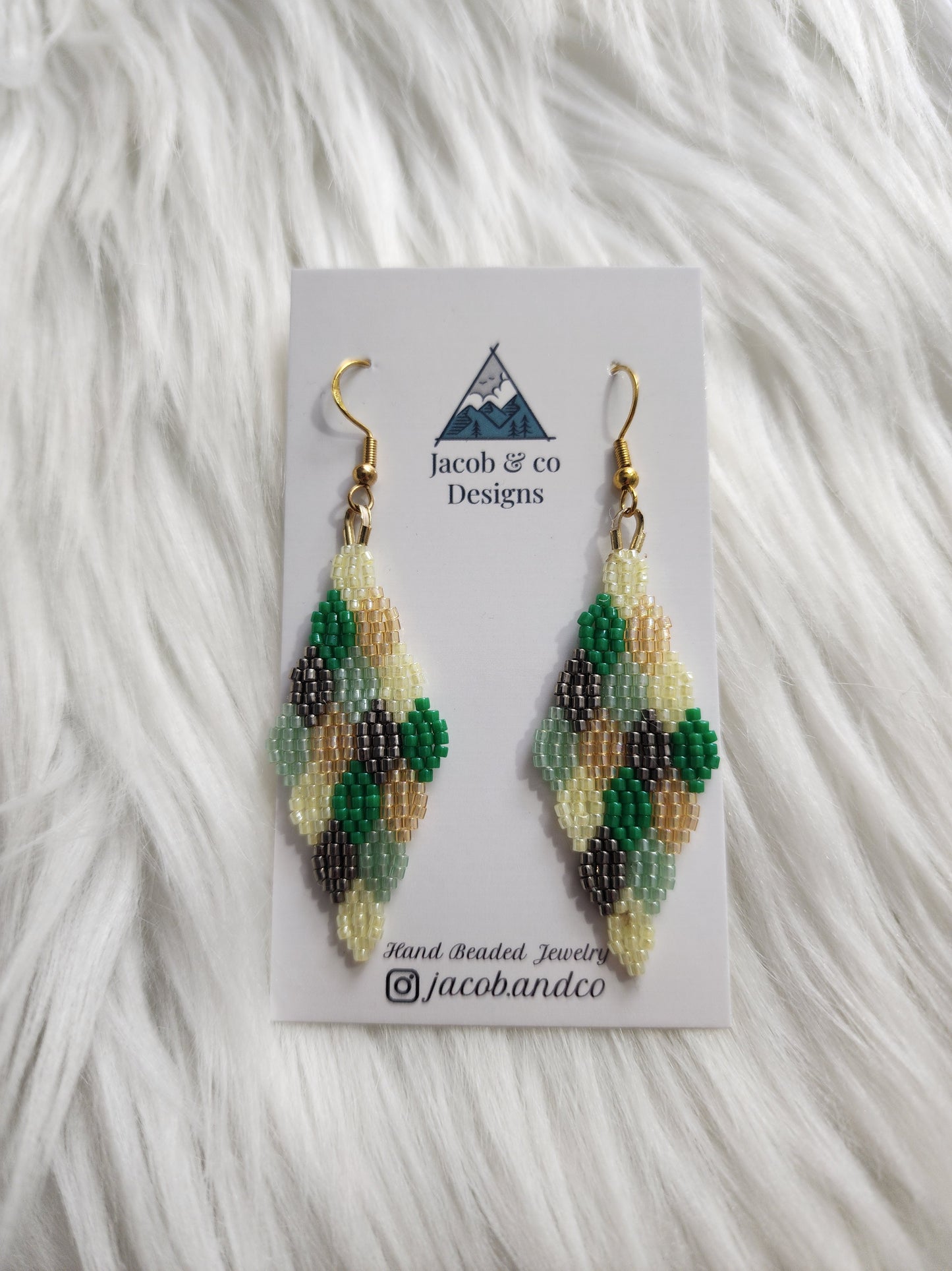 Green & Gold earrings