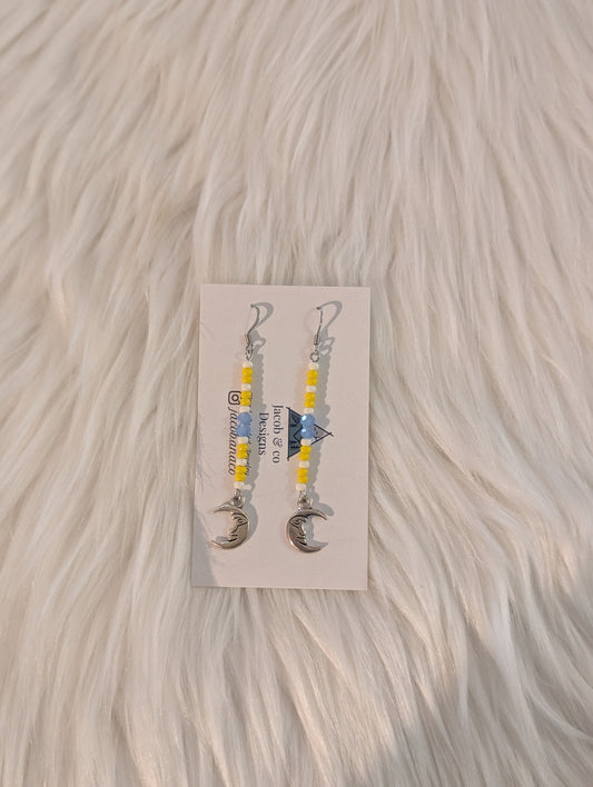Straight Pin earrings - moons