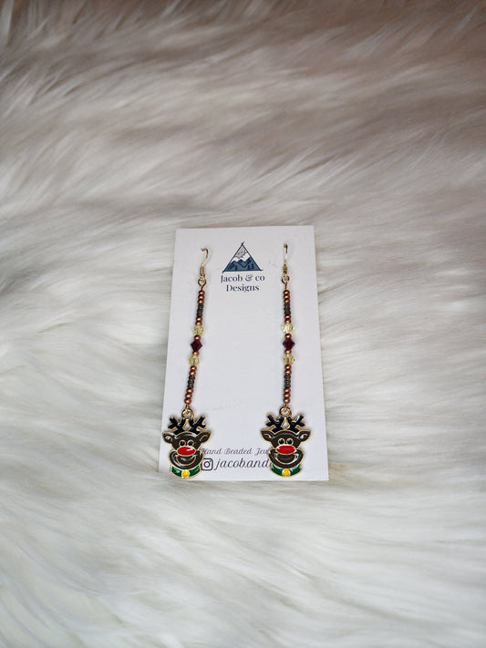 Straight Pin earrings - Reindeer