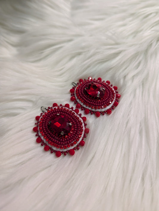 *Single Colour Earrings- Red
