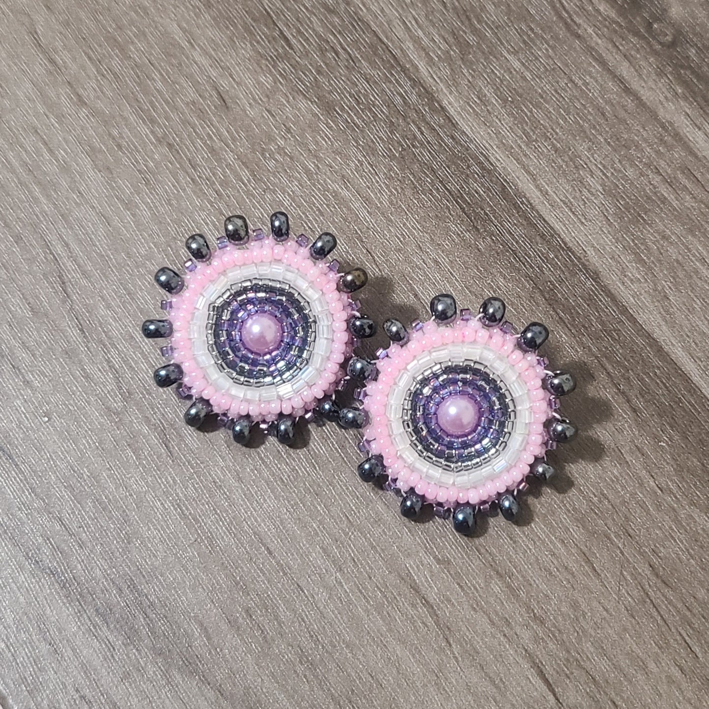 Pink Beaded Earrings